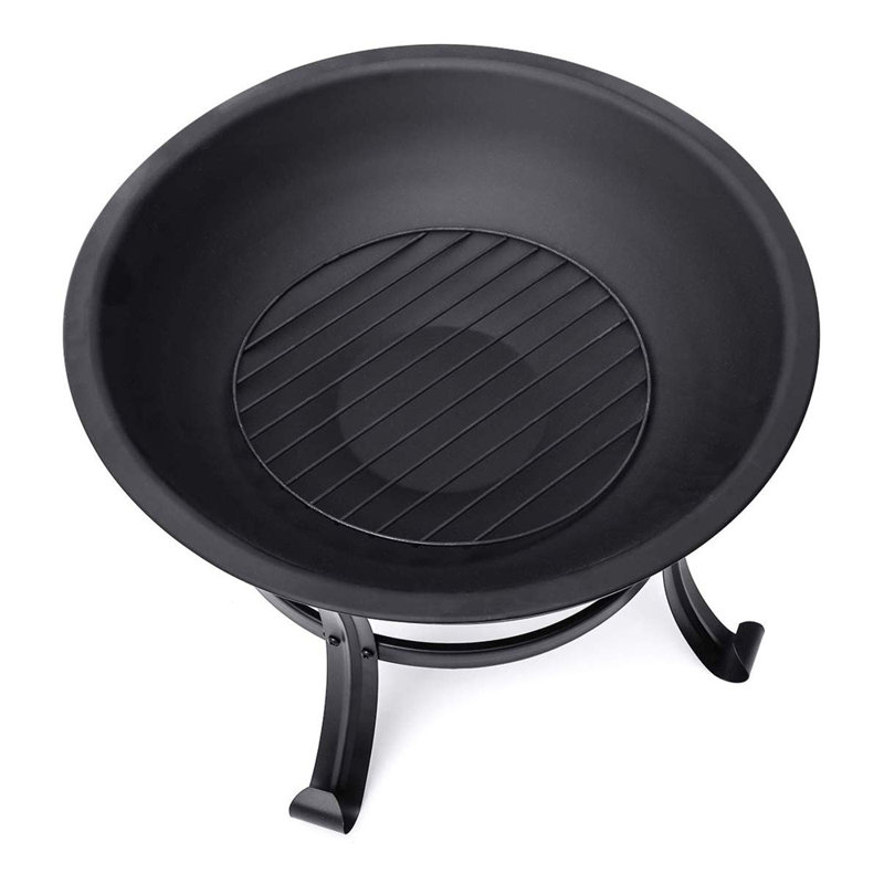 KingSo 20'' H x 22" W Steel Wood Burning Outdoor Fire Pit with Lid